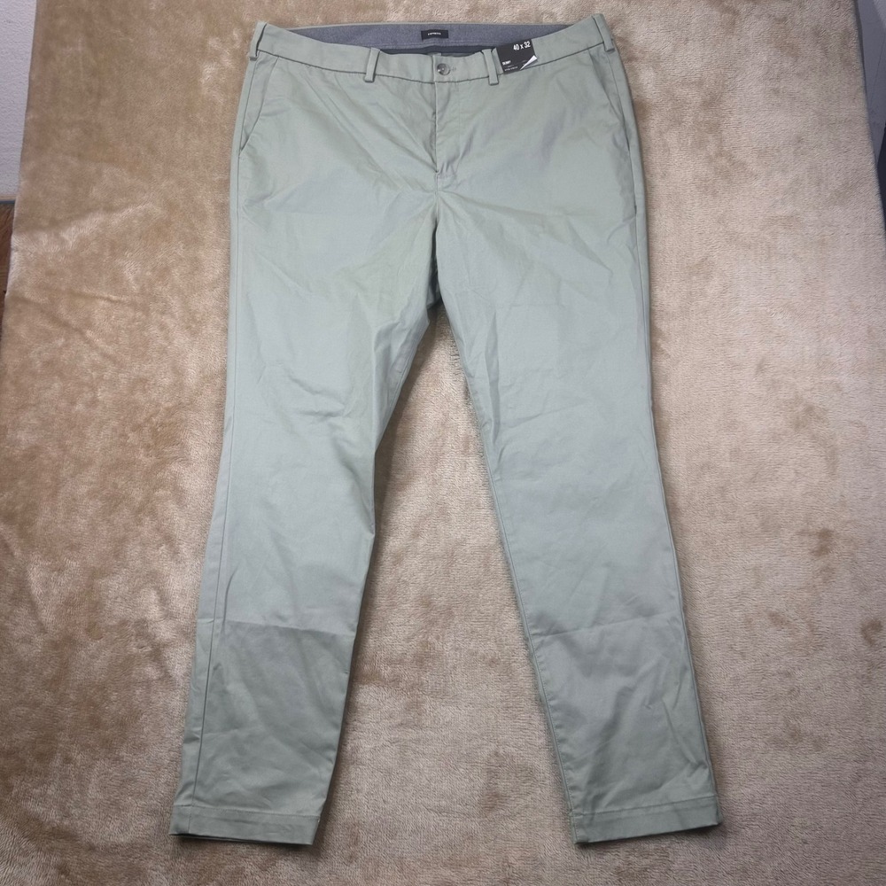 Express Mens Skinny Hyper Stretch Chino Pants Sage Green 40x32 Temp Control‎